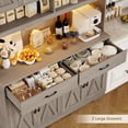 thumbnail image 5 of Hiphuta Farmhouse Kitchen Pantry Storage Cabinet, 75”H Freestanding Hutch with 8 Doors and 2 Drawers for Dining and Living Room, Ash Gray, 5 of 7