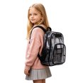 thumbnail image 6 of UJNDER Lightweight Transparent Kids Backpack with Clear Design Easy Item Visibility Daypack for School and Daily Use Kids School Backpack,01_Black,Mid, 6 of 6