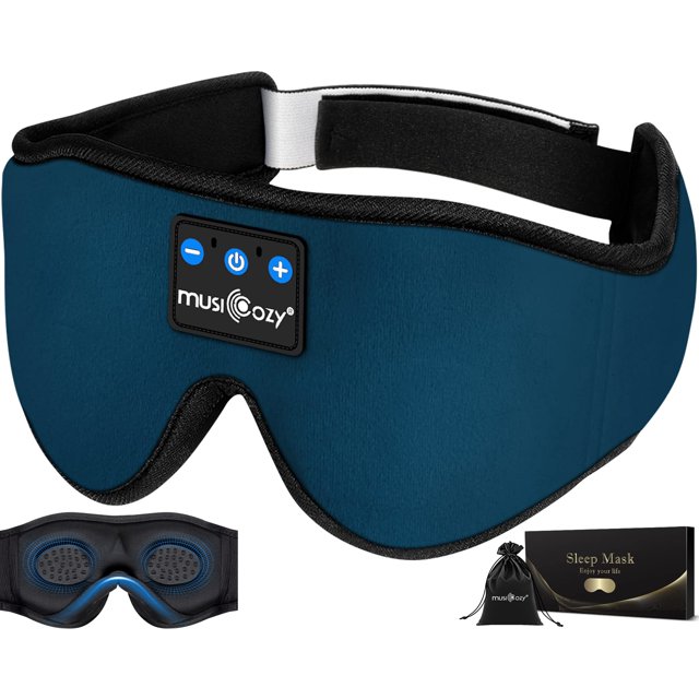 Sleep Headphones MUSICOZY Bluetooth 5.4, diadema y máscara para ojos