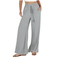 thumbnail image 2 of Mgmyaa Wide Leg Pants Women, Plus Size Womens Slacks, Loose Wide Leg Pants, High Waist Straight Pants, Palazzo Pants Casual Lounge Pant Trousers, 2 of 5