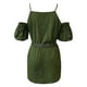 thumbnail image 4 of Traje de falda vintage para mujer: vestido sin mangas con cuello en V y estampado floral, con volantes en el bajo, ideal para la playa y las fiestas., 4 of 5