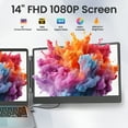 thumbnail image 3 of Tlscon Laptop Screen Display Extender, 14 Inch 1080P FHD Portable Monitor with Built-in Stand and Dual Speakers for 13''-16.1'' Laptops, Plug and Play, Compatible with Winds, MacOS, Chrome, PS, 3 of 8
