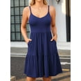 thumbnail image 4 of Sociala V Neck Cami Dresses for Womens Adjustable Strap Summer Dress with Pockets Built-in Bra Vacation Party Dress, 4 of 7