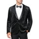 thumbnail image 1 of BLAZERS DE VELVET PICO DE ARGYLE PARA HOMBRES INSPIRE CHIC, CON UN BOTÓN BRILLANTE, TAMAÑO XL, NEGRO, 1 of 5