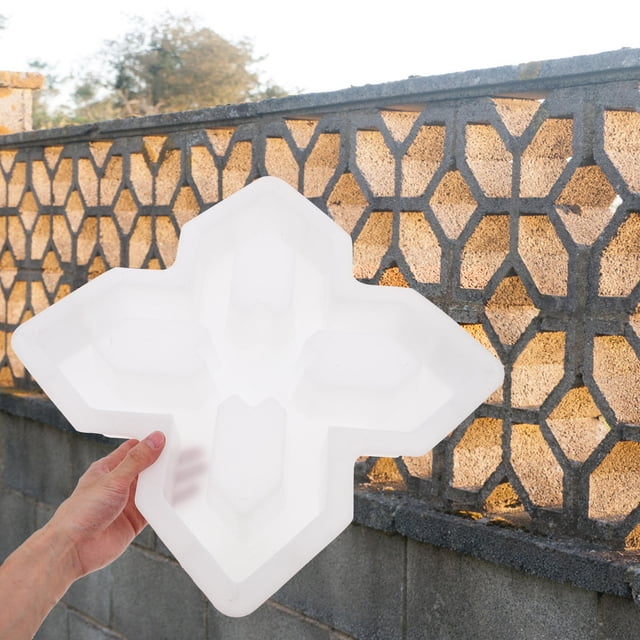 WASHWEPE Paving Pavement Concrete Mould White Square Rhombus Garden Pathway for Homeowners 1Set