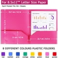 thumbnail image 3 of 8 Pack Colored Plastic Folders Durable Heavy Duty File Folders with 2 Pockets Poly 3 Hole Punched 2 Pocket Folders for School for School Office, 3 of 7