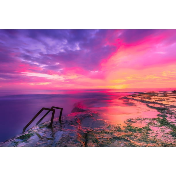 Pink Beautiful Sunset Colorful Clouds Sky Spain 12 Inch By 18 Inch Laminated Poster With Bright Colors And Vivid Imagery Fits Perfectly In Many Attractive Frames Walmart Com Walmart Com