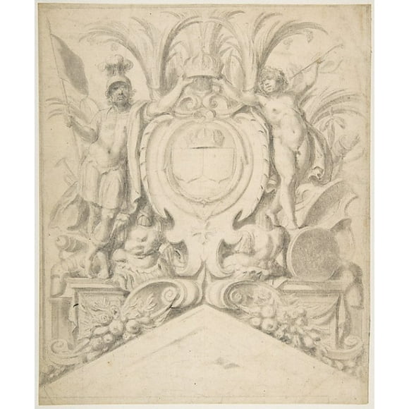 Design for an Overdoor Poster Print by Anonymous, French, 17th century (18 x 24)