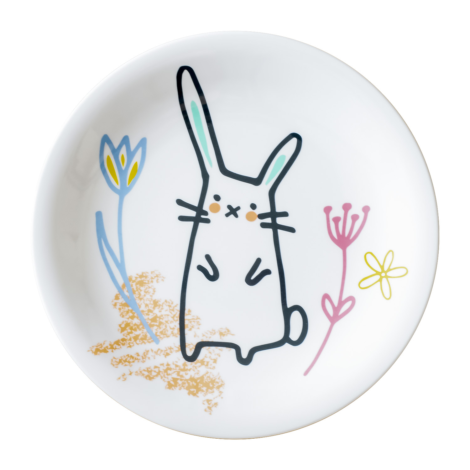 Mainstays Bunny Sketch Mix and Match Melamine Salad Plate Set, 4 Piece - image 3 of 5
