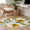 thumbnail image 5 of Vintage Style Round Area&nbsp;Rug 3.3ft Sunflower Gray Wood Grain Farmhouse Non-Slip&nbsp;Washable Circle Rugs Soft Felt Indoor Floor Mat for Bedroom Kitchen Living Room Bathroom, 5 of 9