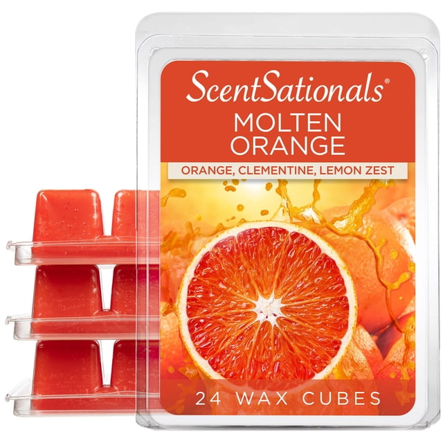 Wax Melts Scentsationals, aroma a naranja fundida, 300 ml (24 cubos)