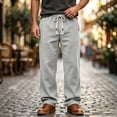 thumbnail image 2 of Men's Corduroy Joggers Trousers Elastic Waist Drawstring Multi-Pocket Straight Leg, Casual Athletic Work Pants, Lightweight Breathable Running Hiking Daily Wear, Outdoor | JASKFLY,Gray S, 2 of 9