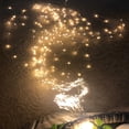 thumbnail image 6 of Solar Lights Outdoor Garden, 100 LED 10 Strand Copper Christmas Tree Lights , Waterproof Solar Waterfall Lights with 8 Modes for Patio Yards Pathway Tree Vines Lawn Holiday Party Decor ,Warm White, 6 of 8