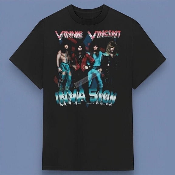 Vinnie Vincent Invasion Band Black T-Shirt Comfy & Stylish Gift Full Size S-4XL