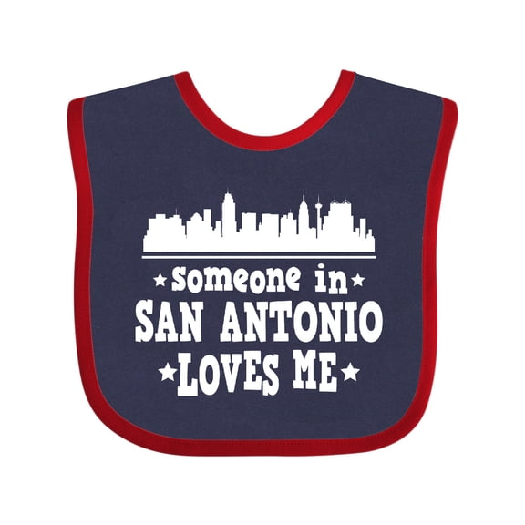 Inktastic Someone in San Antonio Loves Me Texas Boys or Girls Baby Bib
