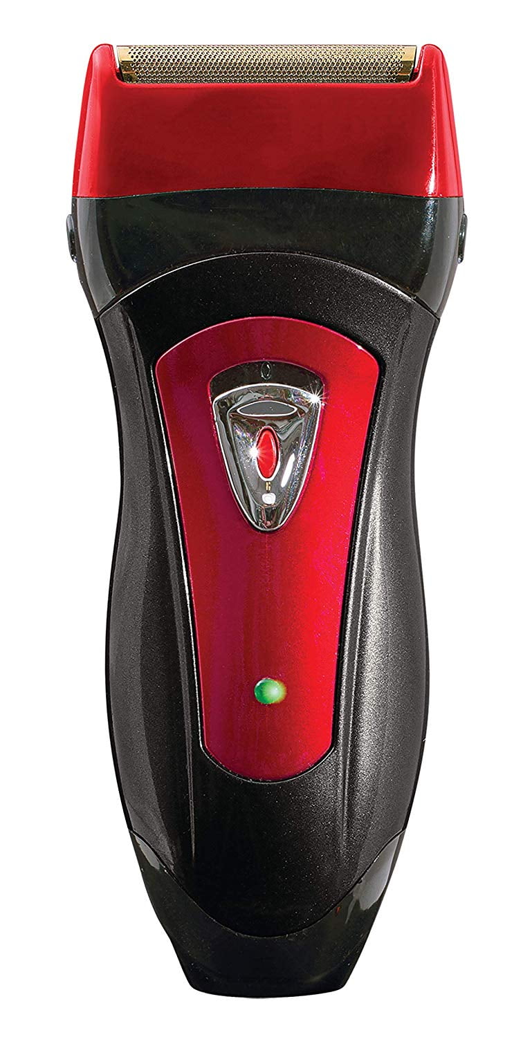 Red Dual Foil Cordless Shaver Rechargeable with Pop Up Beard Trimmer