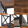 thumbnail image 4 of Rustic Brown End Table with Storage Shelf - Industrial Design Nightstand, 4 of 8