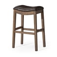 thumbnail image 1 of Open Box Maven Lane Adrien Barstool, Walnut w/ Marksman Vegan Leather, Set of 4, 1 of 5