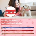thumbnail image 4 of 3 Pieces Rhinestones Dog Collars Crystal Diamonds Studded PU Leather Dog Collars Adjustable Bling Pet Appearance for Small and Medium Dogs (Blue+Light+Red) 37.1.5cm, 4 of 7