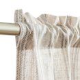 thumbnail image 5 of Curtainking Striped Kitchen Curtains Linen Cafe Curtains Semi-Sheer Tier Curtains 26x24 inch 2 Panels Grey on Beige, 5 of 8