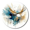 thumbnail image 2 of Designart "Teal & Gold Posh Resonance III" Minimalism Oversized Wall Clock, 2 of 5