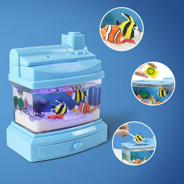 Electric Fish Tank Toy for Kids, Magnetic Toys Electric Fish Tank  Interactive Feeding Experience, Artificial Mini Aquarium Interactive  Feeding