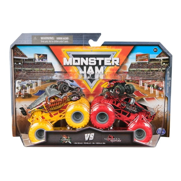 Monster Jam, Official Knightmare Vs. Northern Nightmare Die-Cast Monster Trucks, 1:64 Scale, Kids Toys for Boys Ages 3 and up