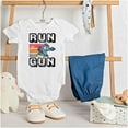 thumbnail image 3 of Classic 8-bit Video Game Mega Man Gun Romper Boys or Girls Infant Baby Brisco Brands 12M, 3 of 7