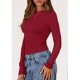 thumbnail image 3 of Remera PRETTYGARDEN de Manga Larga Ajustada con Canalé Roja Talle L, 3 of 8