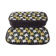 thumbnail image 5 of Picia Lilies Flowers Pattern Large Capacity PU Leather Pencil Case Organizer Pen Marker Holder Double Zipper Storage Bag Big Pencil Pouch for College Office, 5 of 6