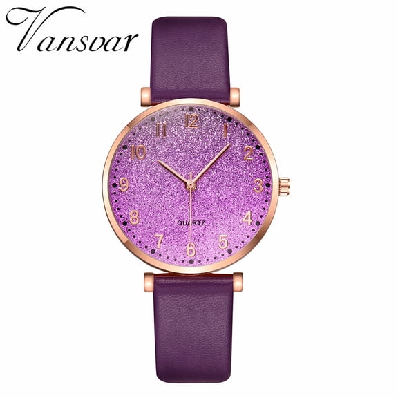 Meitianfacai Gifts for Her Watch for Women Mother's Day Gifts vansvar Women's Casual Quartz Leather Band Strap Spin Watch Wrist Watch