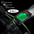 thumbnail image 2 of Lixada LIXADA BL100-3IN1 Wireless Bike Computer with Light & Bell, Green Backlight, ABS & Acrylic, 3.7V 1200mAh Battery, CR2032 Sensor, Compact Design 100x53x27mm, 2 of 7