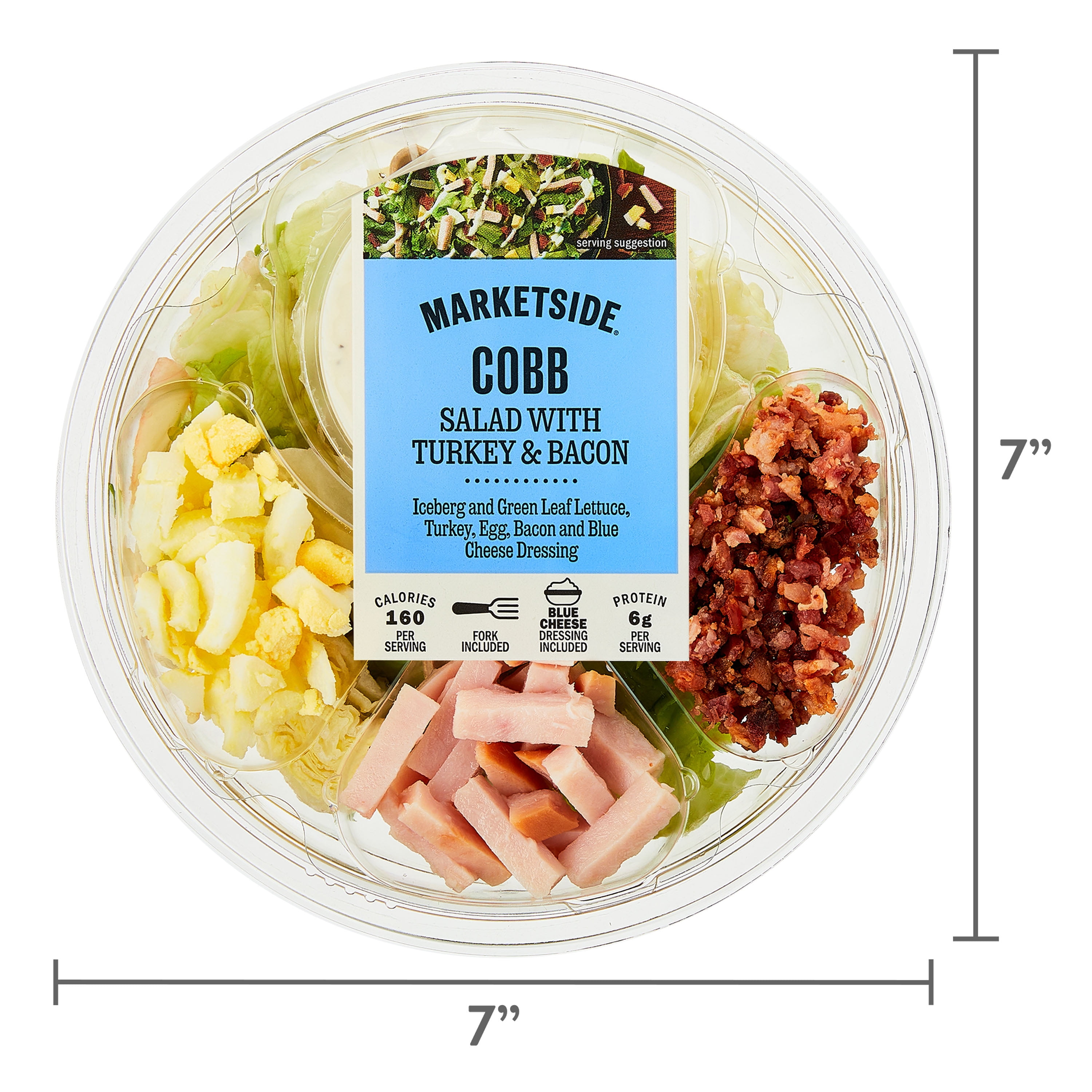 Marketside Cobb Salad with Turkey and Bacon, 7.25 oz Bowl (Fresh)