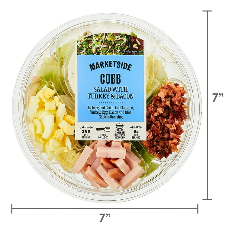 Marketside Cobb Salad with Turkey and Uncured Bacon Salad, 7.25 oz Bowl, Fresh