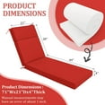 thumbnail image 2 of Snubbull 2 Pack Outdoor Chaise Lounge Cushions, with High-Density Foam, Ties Waterproof & Fade Resistant for Lawn and Pool Lounge Chairs, 72x21x4 inch, Red, 2 of 6