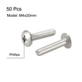 thumbnail image 2 of Unique Bargains Machine Screws, M4x20mm Phillips Screw, 304 Stainless Steel, Fasteners Bolts 50Pcs, 2 of 3