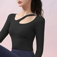thumbnail image 6 of Kovlvoll Long Sleeve Tops for Women Stretchy Slim Fitting Comfy Running Cropped Sports Yoga Top, 6 of 7