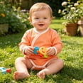 thumbnail image 2 of BLVB Unisex Baby Clothes Long Sleeve Side-Snap Kimono Bodysuits Cotton Rompers Jumpsuits for Newborn Infant Boys Girls(Orange,1.5-2 Years), 2 of 9