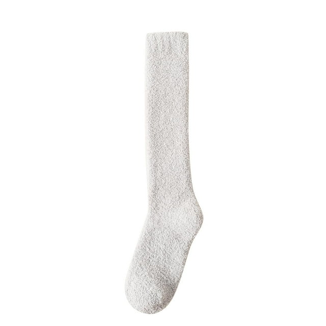 cfhntfmh Chaussettes Hautes Duveteuses Jusqu'aux Genoux pour Femmes Chaussettes Duveteuses Jusqu'aux Genoux Chaussettes Hautes Douces et Chaudes Chaussettes Longues Peluche Automne Hiver