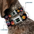 thumbnail image 2 of Rick and Morty Pet Collar, Dog Collar Metal Seatbelt Buckle, Rick and Morty Vaporwave Expressions Scattered Multi Color, 9.5 to 13 Inches 1.0 Inch Wide, 2 of 8