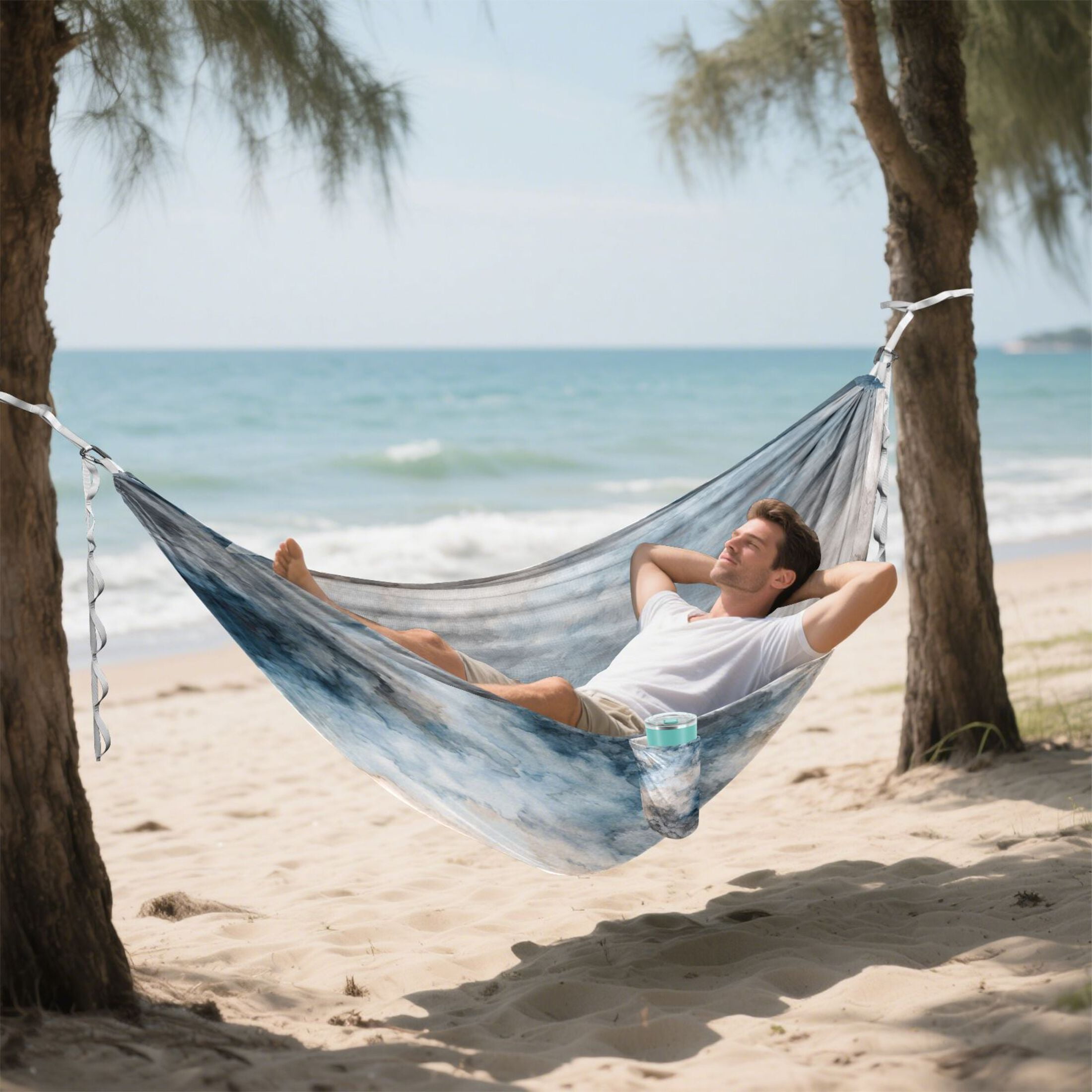 Hammock Camping Hammock Nylon Portable Hammock Travel Camping Hammock Watercolor Tie-dyel