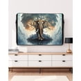 thumbnail image 3 of Outdoor TV Cover 30 to 32 Inch Weatherproof, Vintage Boho Elephants Trees Waterproof TV Screen Protector for Outside Decor with Zipper and Pocket 30"L x 19"H&nbsp; , Chocolate Brown Blue, 3 of 7