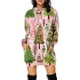 thumbnail image 4 of Vestido tipo jersey con capucha y elementos navideños divertidos con estampado digital 3D de Navidad para otoño, 4 of 5