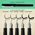 thumbnail image 3 of U.S. Art Supply 35-Piece Calligraphy Pen Writing Set - 4 Calligraphy Pens, 5 Size Styles of Pen Nibs, 22 Ink Cartridges, Instructional Handbook, Practice Paper Pad - Kids, Students, Adults Starter Kit, 3 of 7