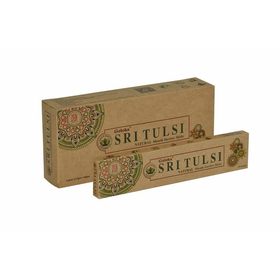 Goloka Sri tulsi Organika collection incense sticks- 6 boxes of 15 gms (Total 90 gms)