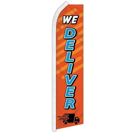 We Deliver (Orange & Blue) Super Flag