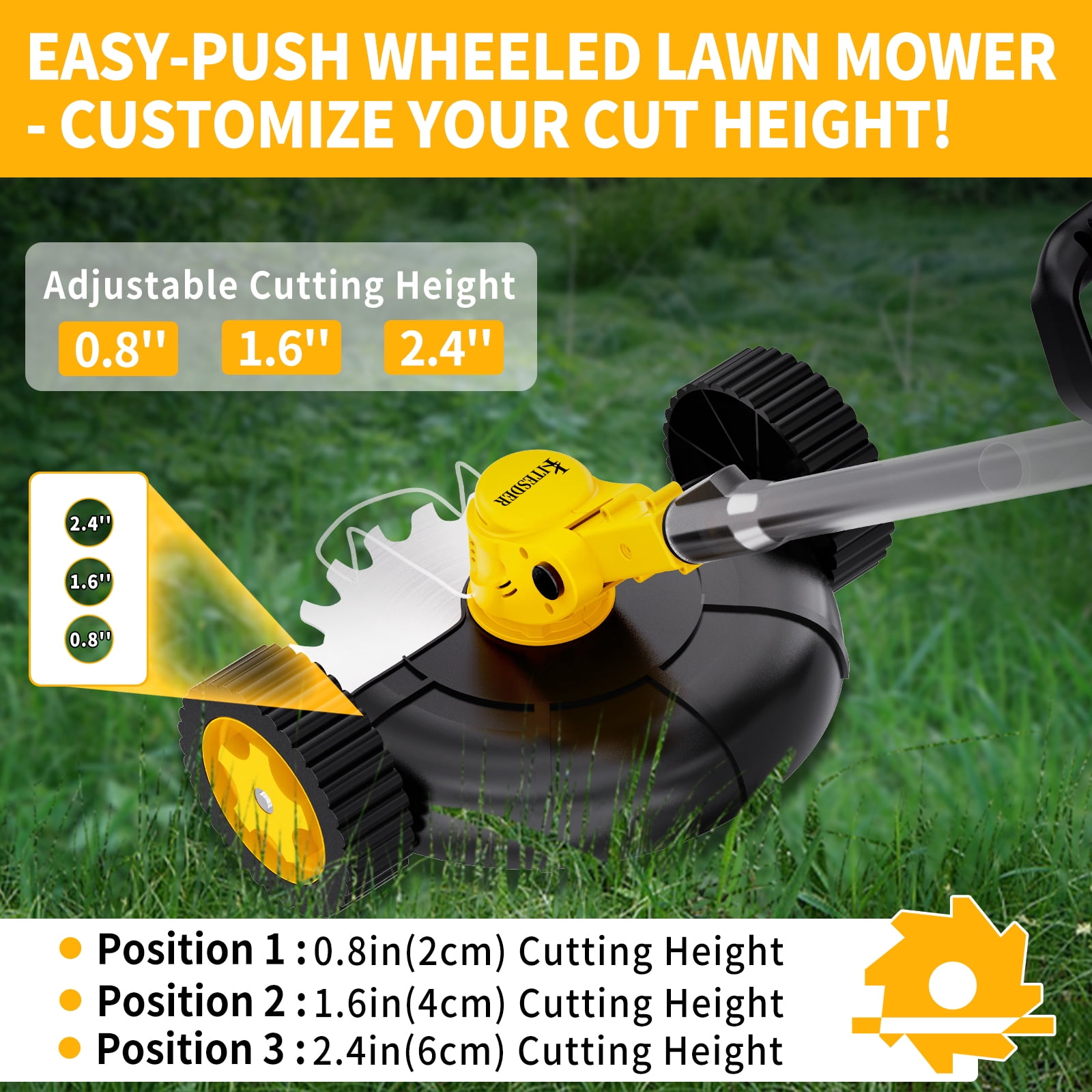 Cordless Weed Eater, 4-in-1 Electric Grass Cutter with High Capacity Battery, Powerful String Trimmer for Lawn Yard Garden Edging, Gifts for Dad Husband