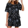 thumbnail image 1 of Conjunto de Pijama de las Mujeres de Moda Casual Color Sólido Casa Manga Corta Cuello Redondo Superior Y Pantalones, Ropa de Salón, 1 of 8