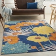 thumbnail image 3 of Nourison Allur Modern Floral Navy Multicolor 5'3" x 7'3" Area Rug, (5' x 7'), 3 of 10