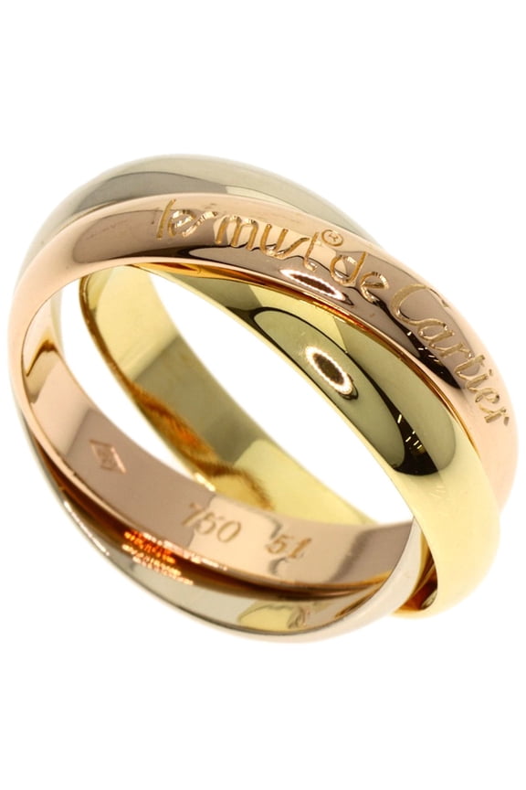 Pre-Owned Cartier Trinity #51 Ring, 18K Yellow Gold/18K White Pink Gold, Women's, CARTIER